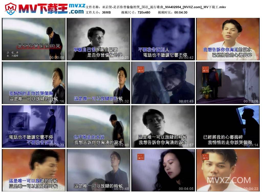 巫启贤-是否你曾偷偷的哭_国语_流行歌曲_MA402954